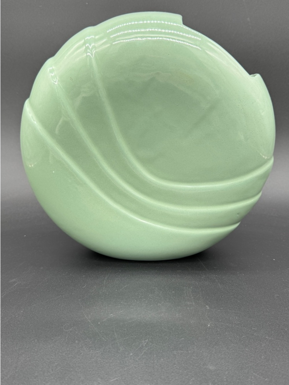 Haeger Art Deco MCM Seafoam Green Sculptural Ceramic Vase #4362 Vintage